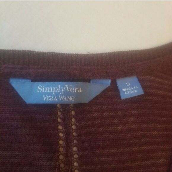 Simply Vera Vera Wang Sheer Mesh Asymmetrical Lightweight Purple Top Size Small - Picture 5 of 9